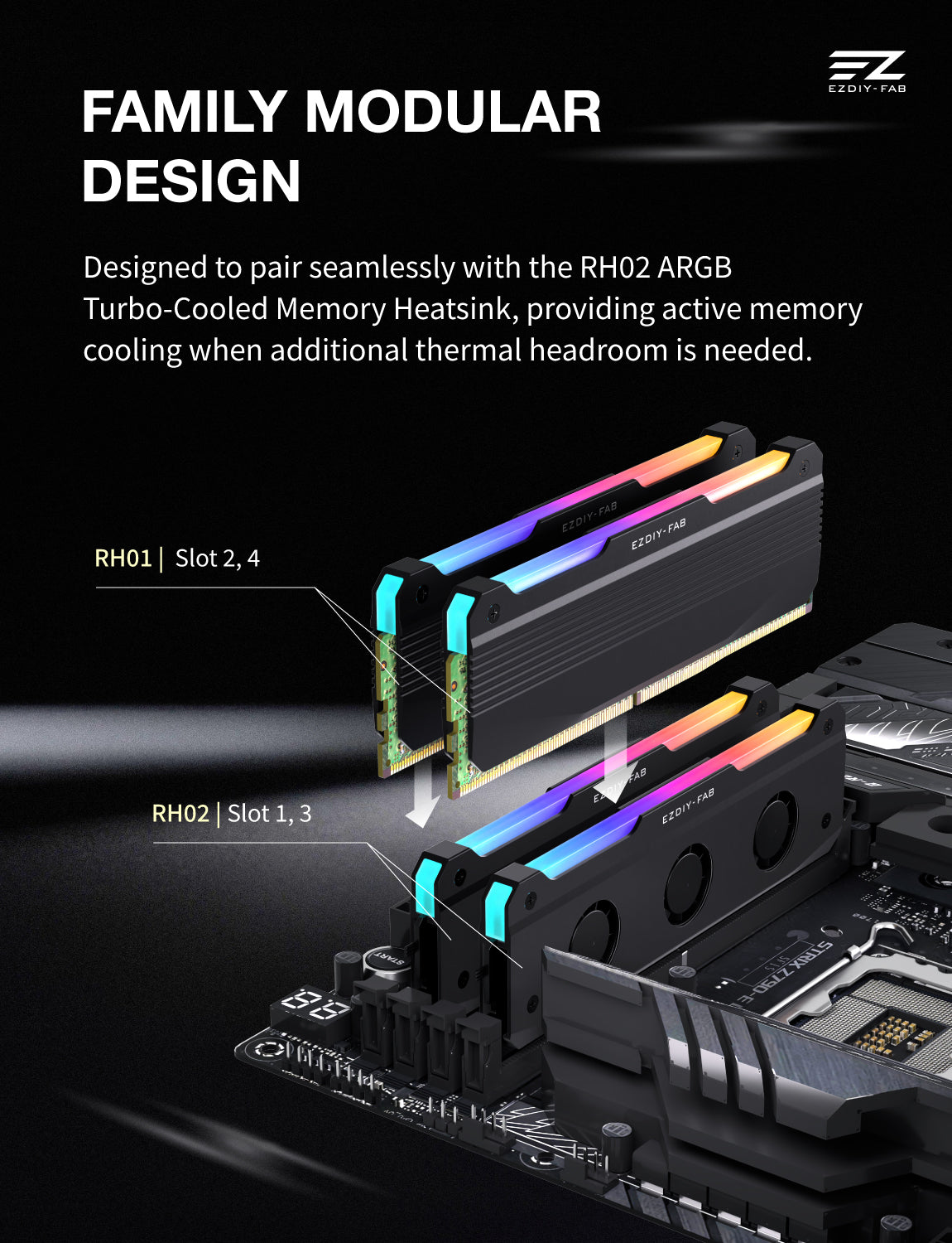 RH01 ARGB RAM Memory Cooling Heatsink-1 Pack