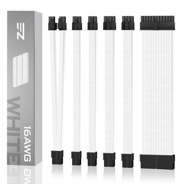 16 AWG NYLON PSU EXTENSION - WHITE