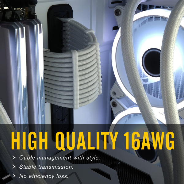 16 AWG NYLON PSU EXTENSION - WHITE CONNECTOR