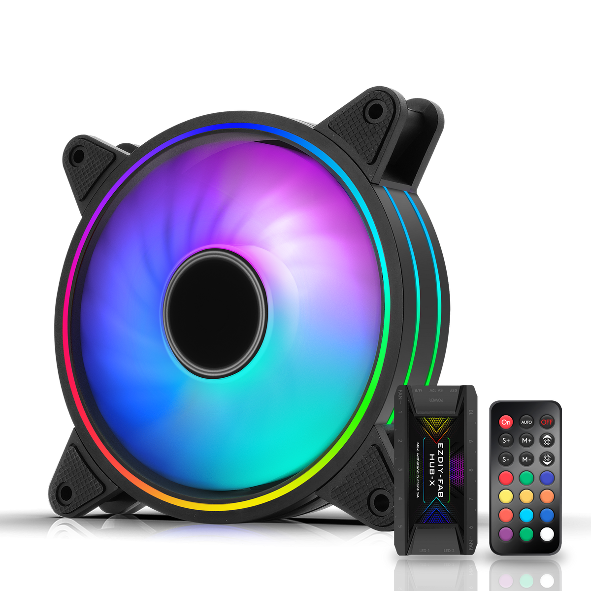 Ventole RGB PC 120mm PWM - Hub Inclusi, Sincronizzazione ARGB Scheda Madre, Effetti Luce Multipli - Foto 6