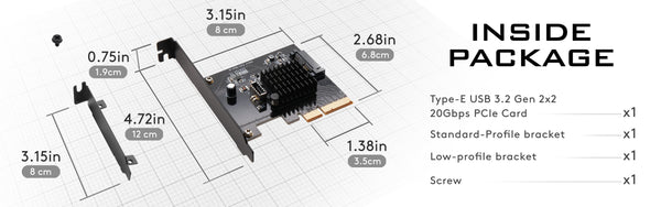 USB3.2 Gen2x2 Type-E Front Panel Internal Expansion Card