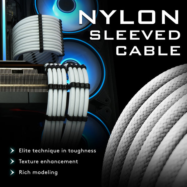 16 AWG NYLON PSU EXTENSION - WHITE