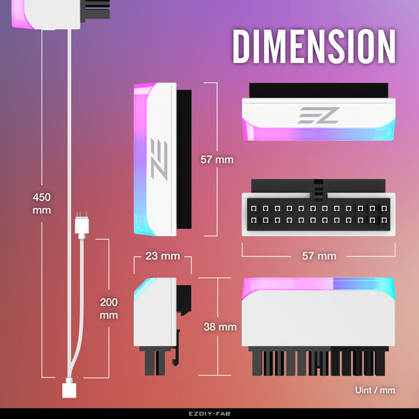 ARGB 24-pin 90 Degree Power Connector