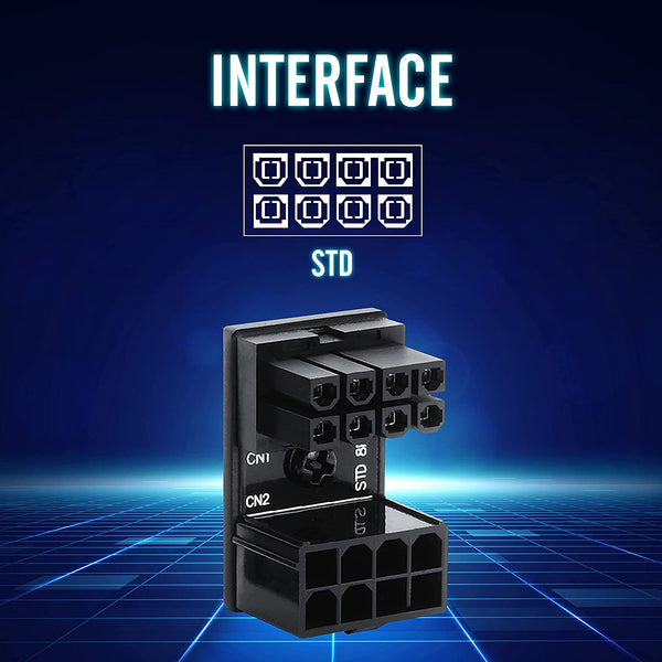GPU 8 Pin U Turn 180° Connector (Standard) - 2 PACK