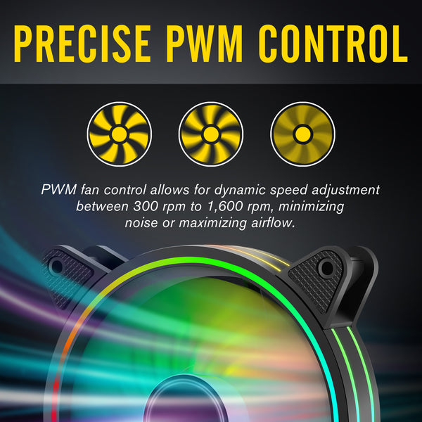 Moonlight 120mm RGB Case Fan with PWM Fan HUB
