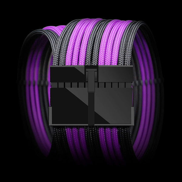 16 AWG NYLON PSU EXTENSION - BLACK/PURPLE