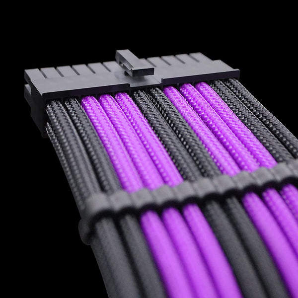 16 AWG NYLON PSU EXTENSION - BLACK/PURPLE