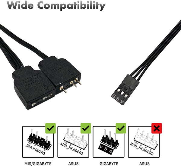 5V ARGB DDR Memory RAM Cooler - 2 PACK