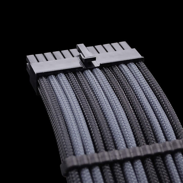 16 AWG NYLON PSU EXTENSION - BLACK/GRAY