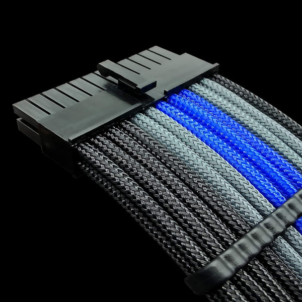 16 AWG NYLON PSU EXTENSION - BLACK/GRAY/BLUE