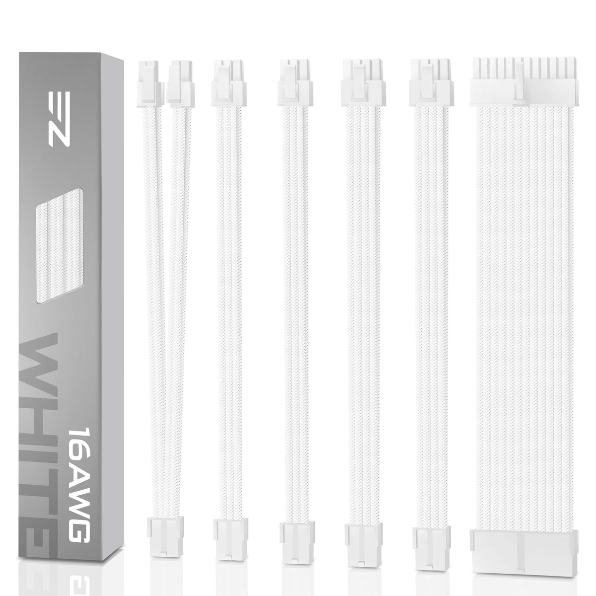 EZDIY-FAB 16 AWG Nylon PSU Cable Extension Kit, Weiß (Weiße Anschlüsse - View #9