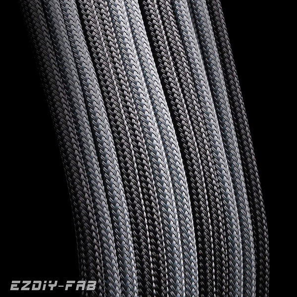 16 AWG NYLON PSU EXTENSION - BLACK/GRAY