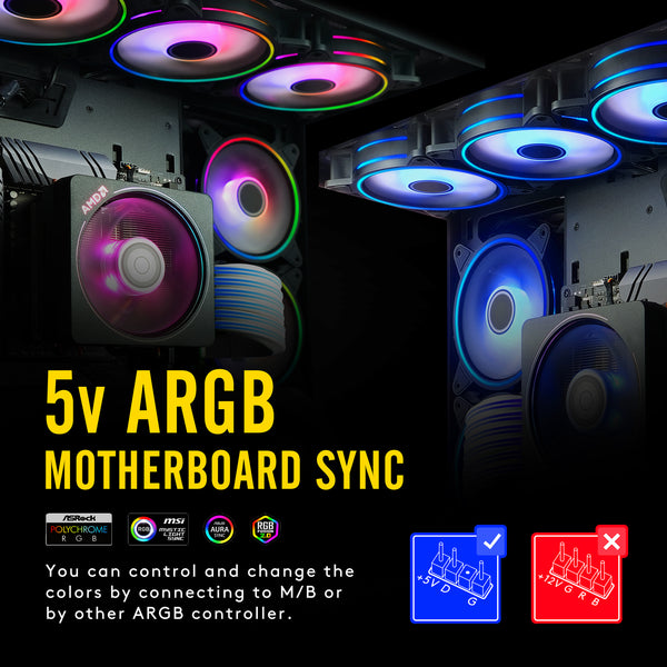Moonlight 120mm RGB Case Fan with PWM Fan HUB