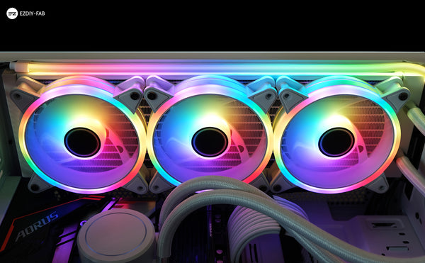 White Moonlight 120mm RGB Case Fan with PWM Fan HUB