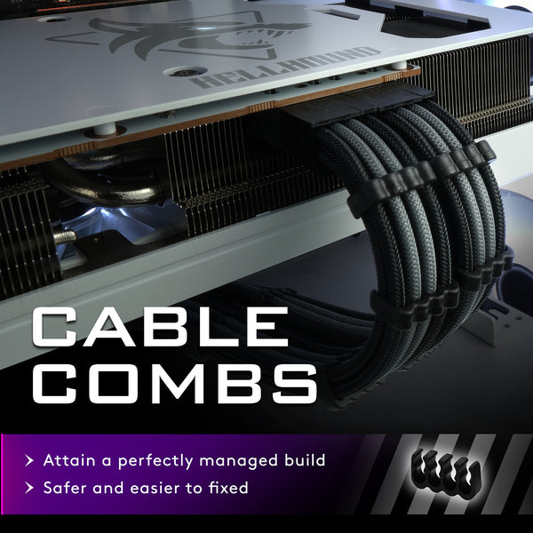 18 AWG Sleeved Cable - BLACK/GRAY