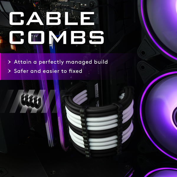 18 AWG SUPER SOFT NYLON PSU EXTENSION - BLACK/WHITE