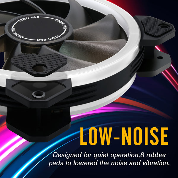 Dual Ring 120mm RGB Case Fan with Fan Hub X and Remote