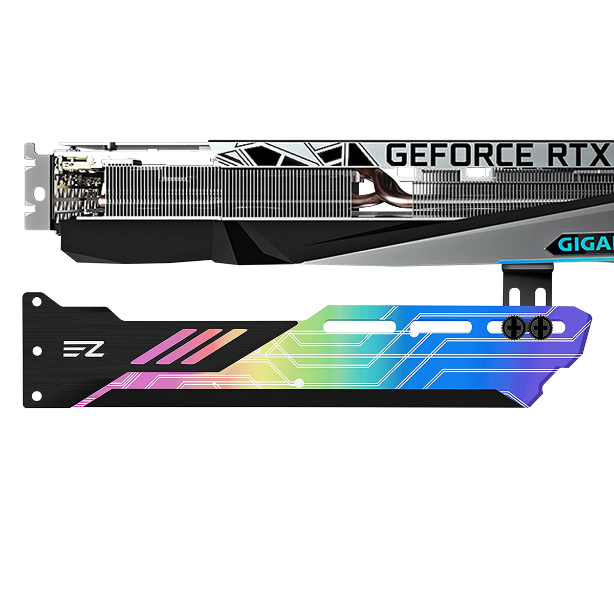 Support Gaming ICY BOX IB-MSG304BL-T pour 2x écrans / 32 / RGB / HUB