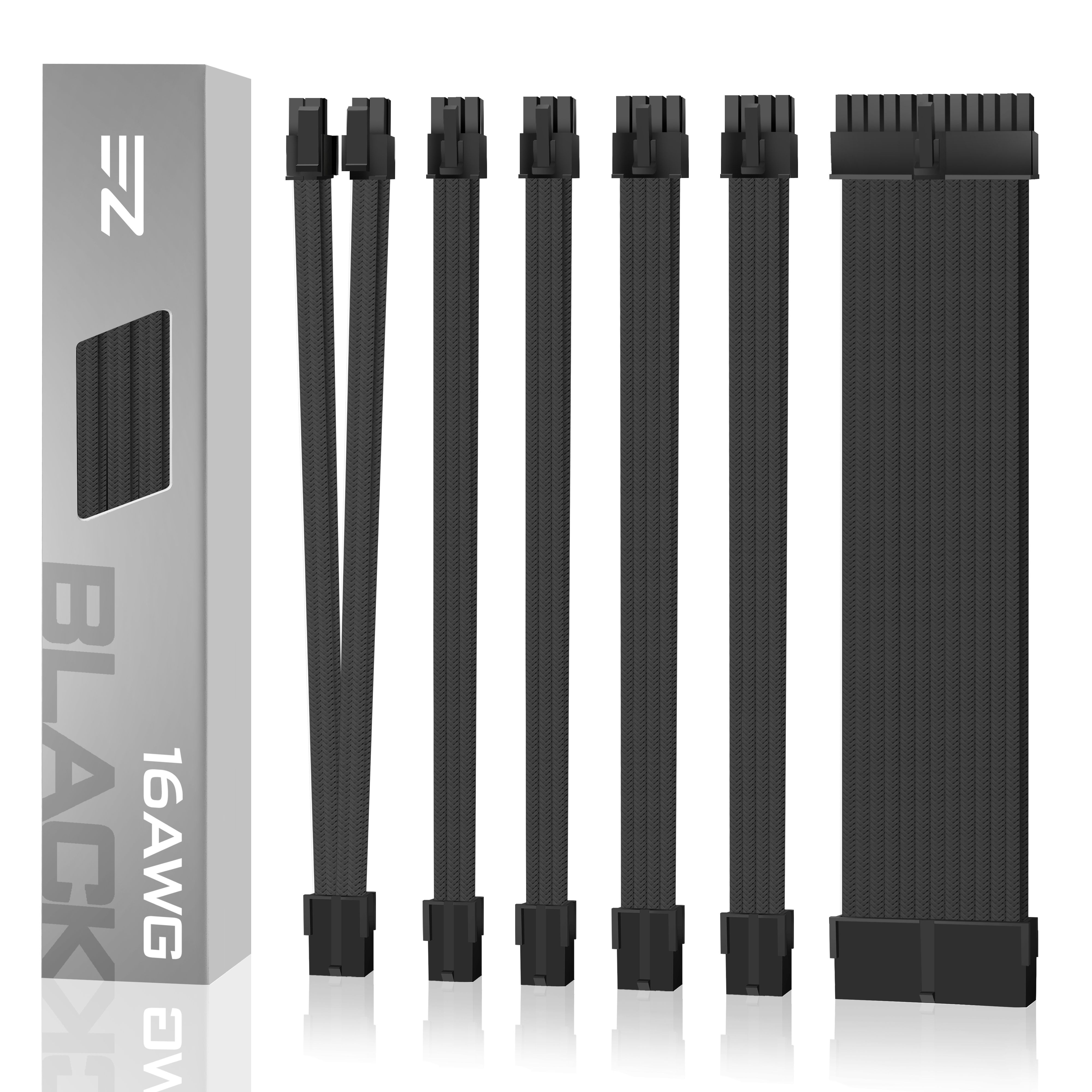 16 AWG NYLON PSU EXTENSION - BLACK – EZDIY-FAB