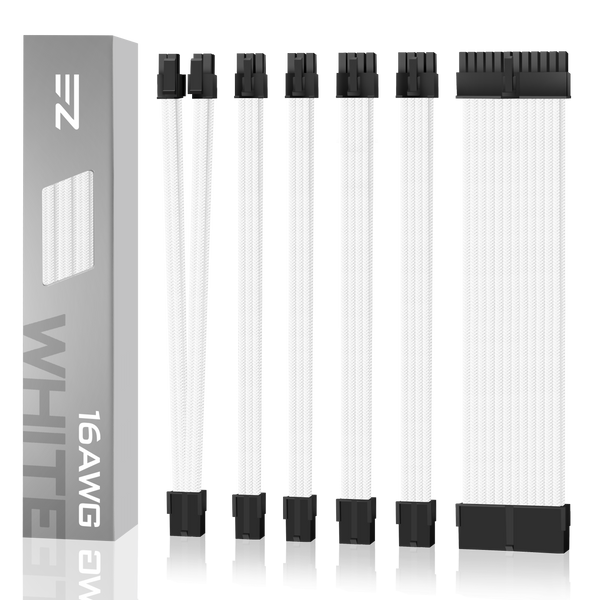 16 AWG NYLON PSU EXTENSION - WHITE