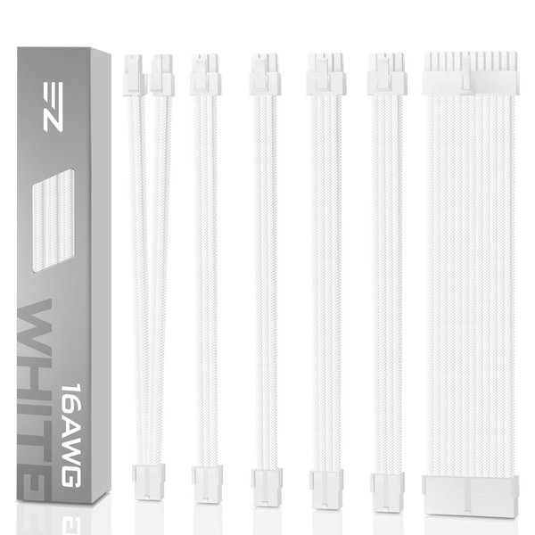 16 AWG NYLON PSU EXTENSION - WHITE CONNECTOR