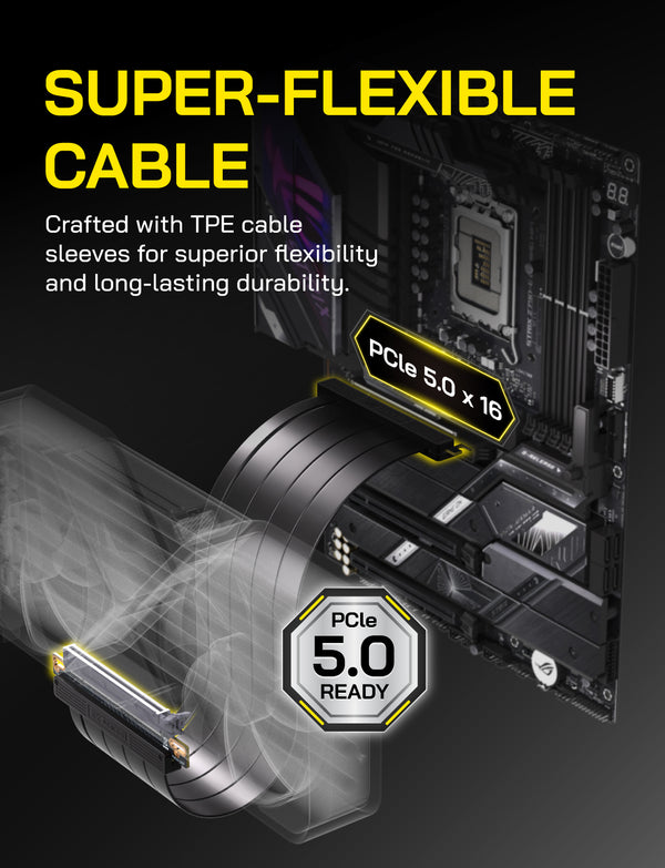 EZDIY-FAB PCIe 5.0 X16 Riser Cable-Straight