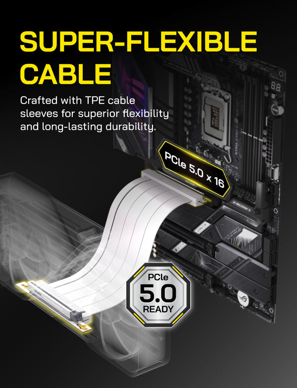EZDIY-FAB PCIe 5.0 X16 Riser Cable-Right Angle
