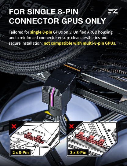 UNIFAS ARGB PCIe 8-Pin PC PSU Extension Cable