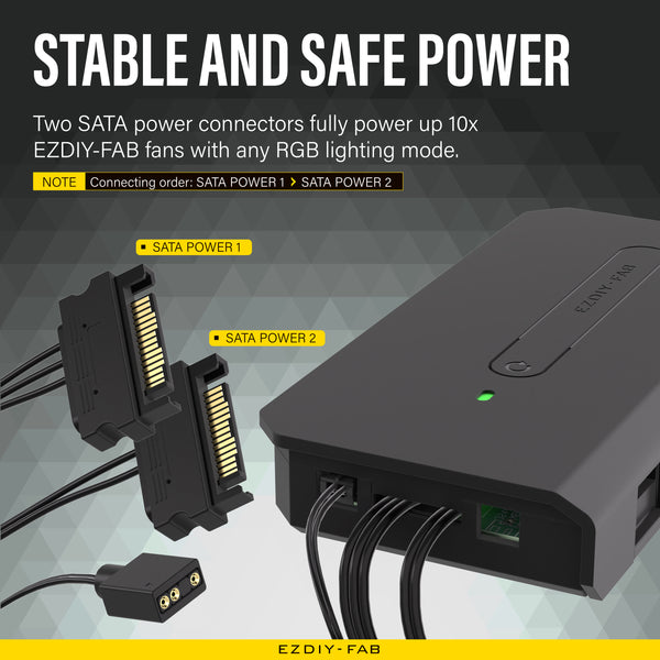 10-Port ARGB 6-PIN Fan Hub-I