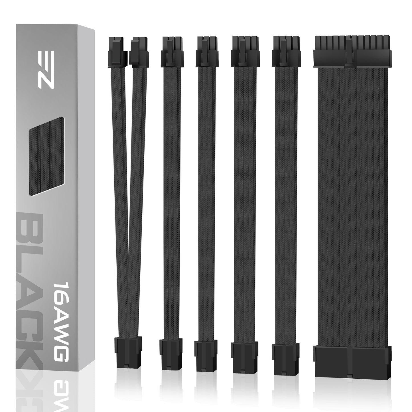 16 AWG NYLON PSU-VERLÄNGERUNG - SCHWARZ