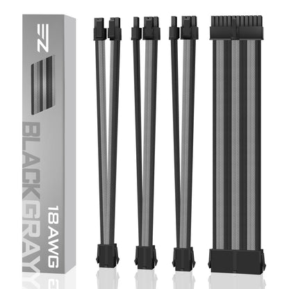 18 AWG ummanteltes Kabel – SCHWARZ/GRAU