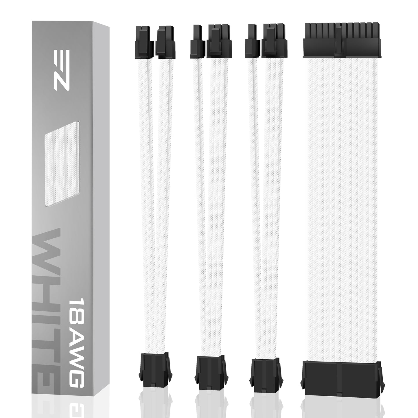 18 AWG SUPER SOFT NYLON PSU EXTENSION - WHITE