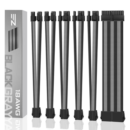 18 AWG ummanteltes Kabel – SCHWARZ/GRAU