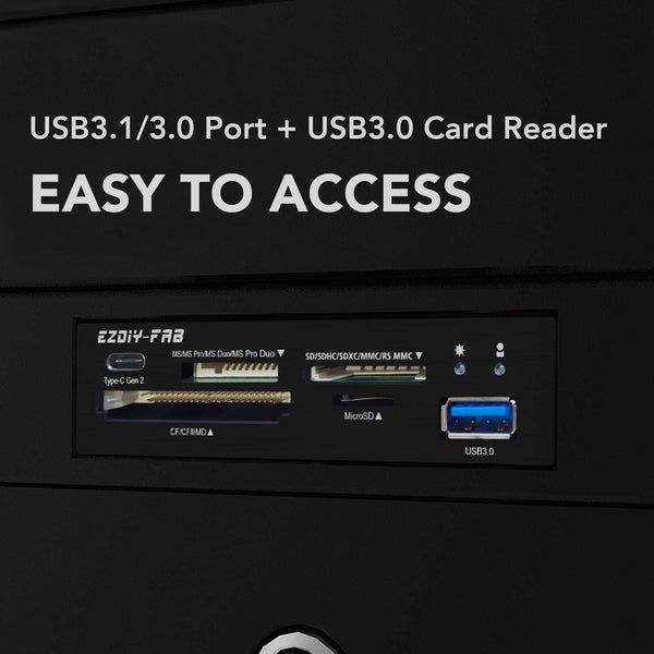 3.5in PC Front Panel Internal Card Reader USB HUB, USB 3.1 Gen2 Type-C Port,USB 3.0