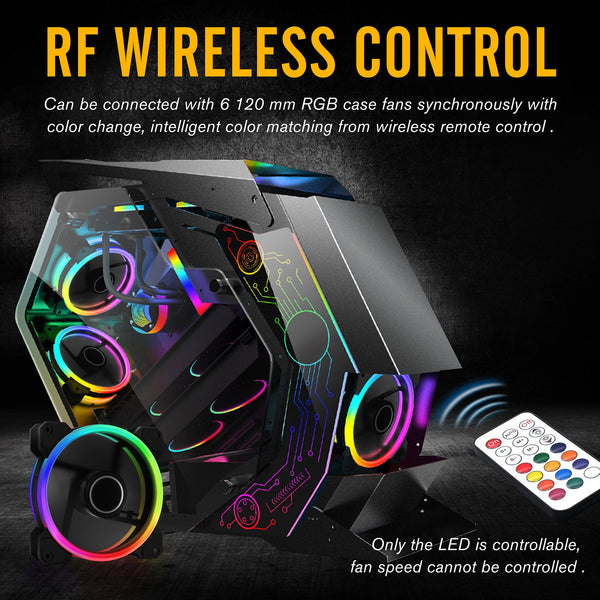 Dual Ring 120mm RGB Case Fan with HUB and Remote