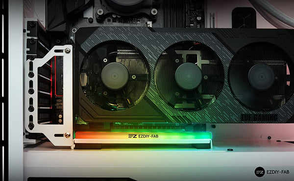 5V ARGB Vertical GPU Bracket with PCIE 3.0 Riser Cable - White