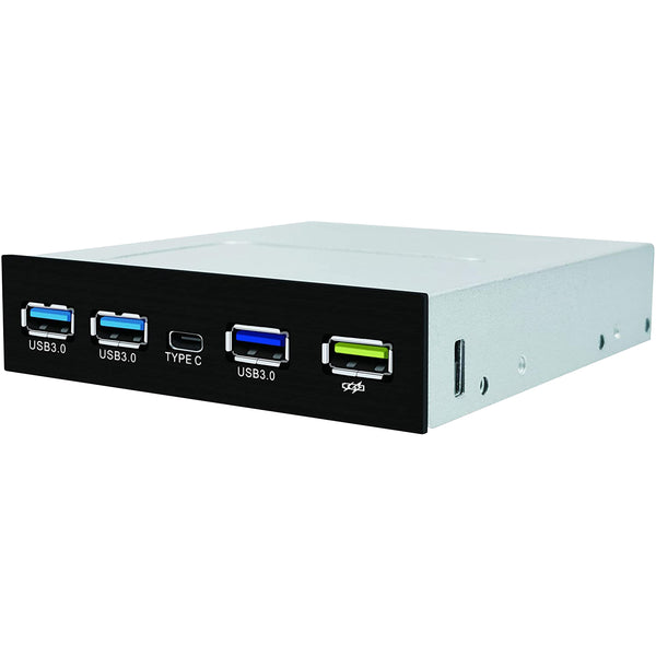 3.5 Inch Internal Front Metal Brushed Panel and 1-Type-C Port/ 3-USB 3.0 Ports