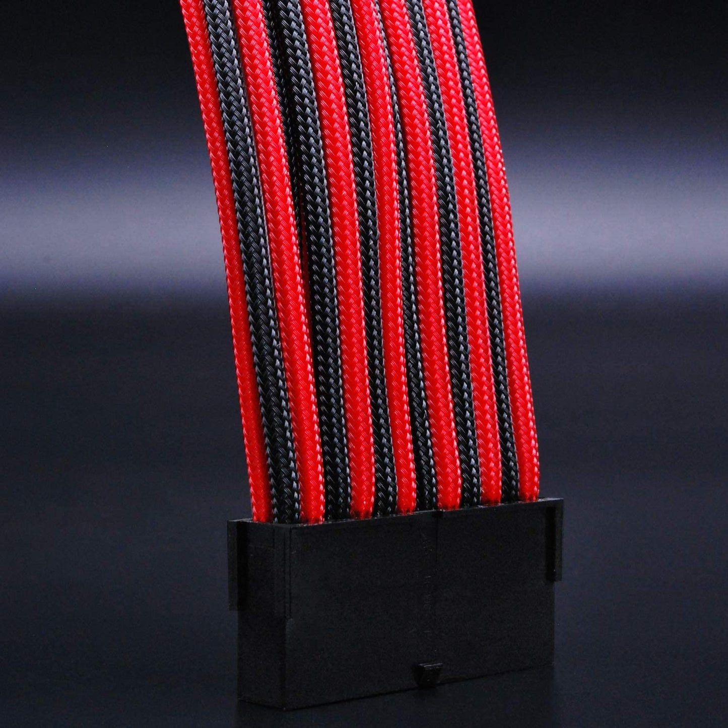 16 AWG NYLON-Netzteil-Verlängerungskabel - SCHWARZ/ROT