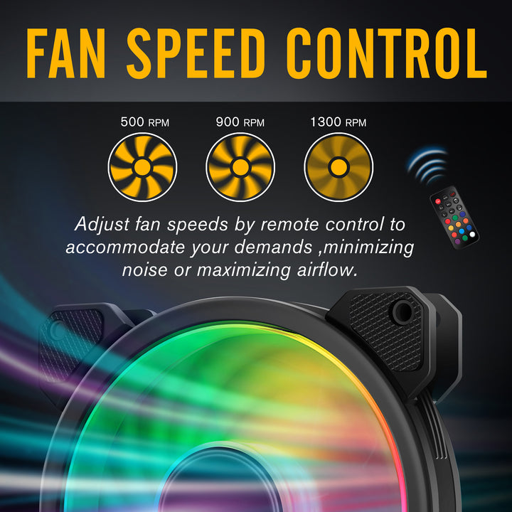 120mm Computer Case Fan with Fan Hub X and Remote – EZDIY-FAB