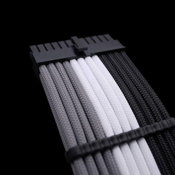 16 AWG NYLON PSU EXTENSION - BLACK/WHITE/GRAY