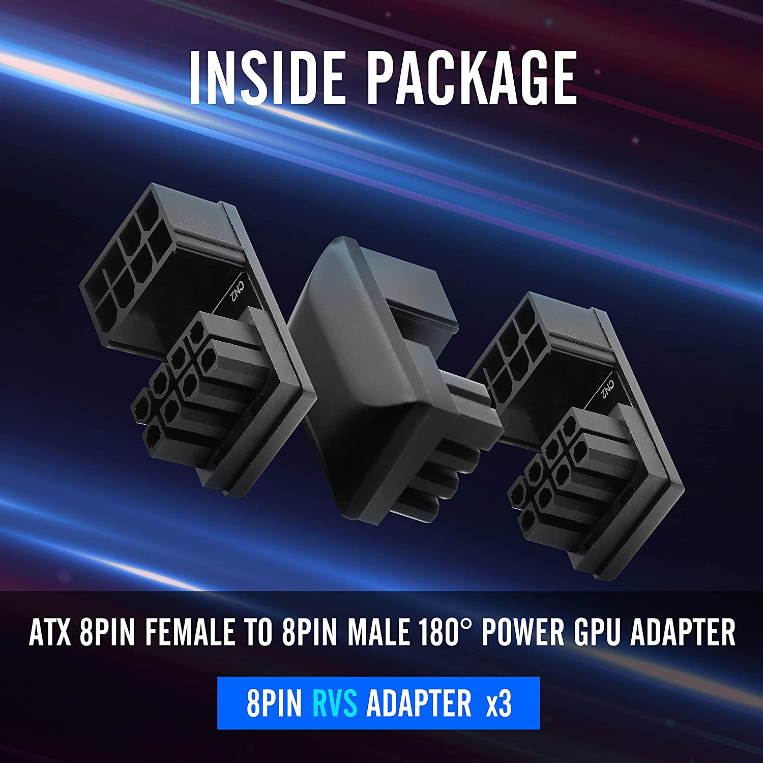 GPU 8 Pin U Turn 180° Connector (Reverse) - 3 PACK – EZDIY-FAB