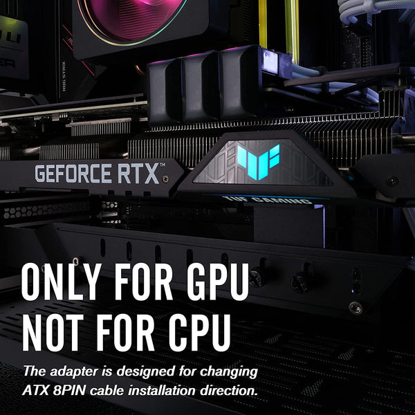 GPU 8 Pin U Turn 180° Connector (Reverse) - 3 PACK