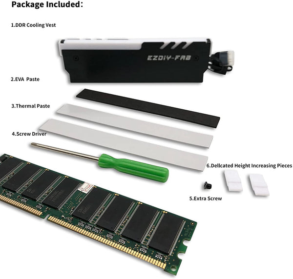 5V ARGB DDR Memory RAM Cooler - 2 PACK