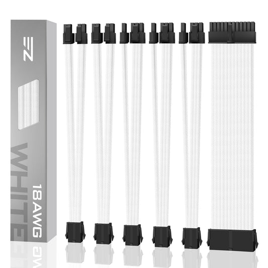 18 AWG SUPER SOFT NYLON PSU EXTENSION - WHITE