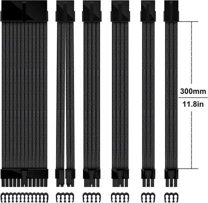 16 AWG NYLON PSU-VERLÄNGERUNG - SCHWARZ