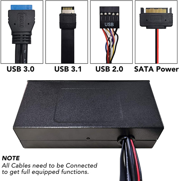 5.25in PC Front Panel Internal Card Reader USB HUB, USB 3.1 Gen2 Type-C Port