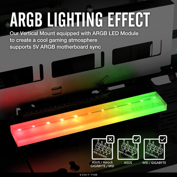 PCIE 4.0 Multi-Angle GPU MOUNT WITH ARGB MODULE