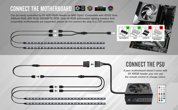 Magnetic 5V ARGB Strip with Remote