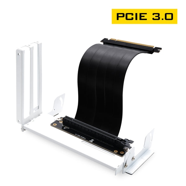 VERTICAL GPU BRACKET (Multi-Angle) WITH PCIE 3.0 RISER CABLE - WHITE