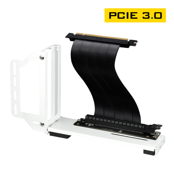 Vertical GPU Bracket with PCIE 3.0 Riser Cable - White
